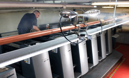 Condair's JetSpray air and water atomising humidifier, developed especially for the printing industry
